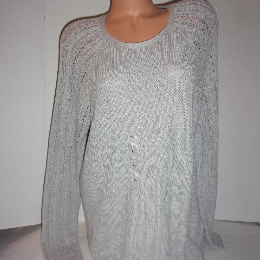 Sonoma Gray Cable Knit Sweater NWOT